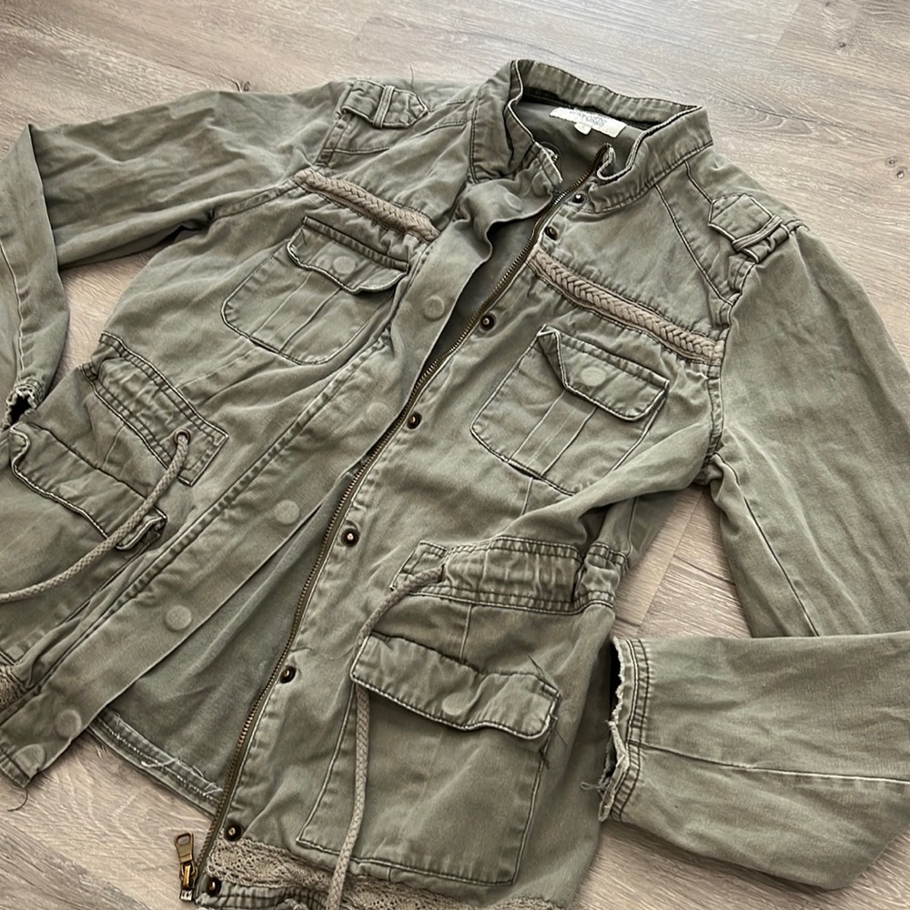 Charlotte Russe Military Jacket Green Small - Fall Style